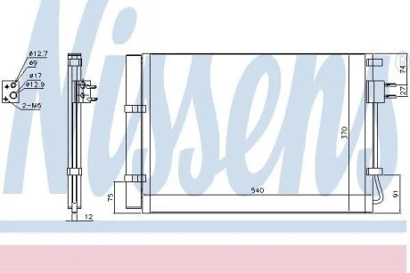 Радiатор кондицiонера NISSENS 940636