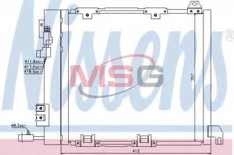 Конденсер кондиціонера NISSENS 94385