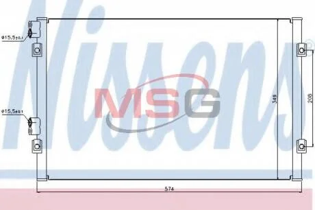 CHRYSLER Радіатор кондиціонера (конденсатор) PT Cruiser NISSENS 94555