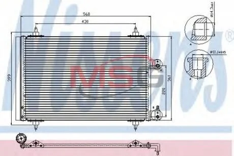 CITROEN Радіатор кондиціонера (конденсатор) з осушувачем C4 I, C5 I, Peugeot 307 NISSENS 94560
