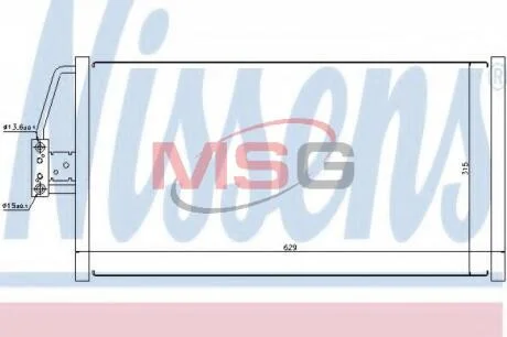 BMW Радіатор кондиціонера (конденсатор) без осушувача 5 (E39), 7 (E38) NISSENS 94579