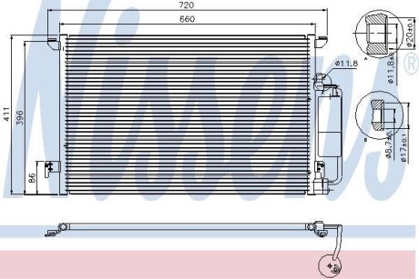 Конденсер CADILLAC BLS 04- 2.0 (625x412) NISSENS 94675