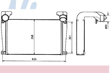 Радіатор охолоджування / ИНТЕРКУЛЕР MAN L 2000 93- 540X352X62 NISSENS 96986