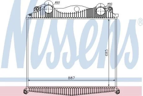 Радіатор охолоджування / ИНТЕРКУЛЕР MAN TG-A 18.410 02- 685X887X65 NISSENS 97015