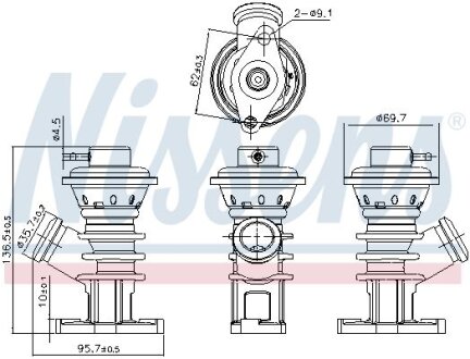 CITROEN Клапан повернення ВГ (EGR) Jumper 2,0-2,2HDi NISSENS 98191