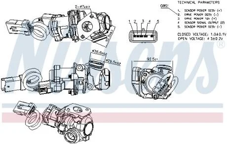 NIS Клапан рециркуляції випускних газів (шт.) NISSENS 98244