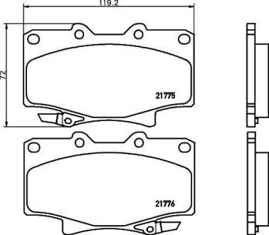 Гальмівні колодки TOYOTA Land Cruiser 4.2, 4.5i 24V NISSHINBO NP1043