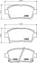 Колодки гальмівні дискові передні Toyota Corolla 1.5, 1.8 (02-07),Yaris 1.0, 1.3, 1.5, 1.8 (99-05) NISSHINBO NP1054 (фото 1)