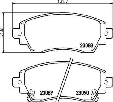 Колодки гальмівні дискові передние Toyota Corolla 1.4, 1.6, 2.0 (97-02) NISSHINBO NP1120