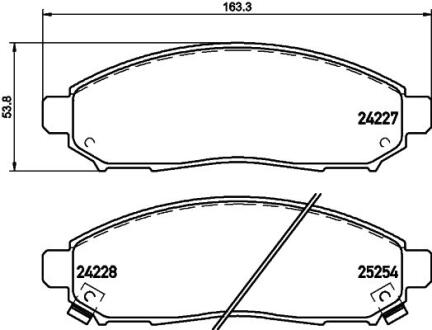 Колодки гальмівні, передні Nissan Leaf (ZE0) (10-), NV200 (14-)  NISSHINBO NP2082