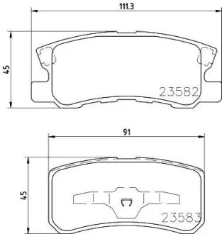 Колодки гальмівні дискові задні Mitsubishi ASX 1.8, 2.0 (10-), Pajero 3.2, 3.8 (07-) NISSHINBO NP3004