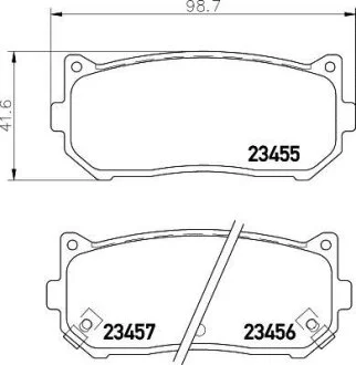 Колодки гальмівні дискові задні Kia Cerato, Carens 1.6, 1.8 2.0 (02-) NISSHINBO NP6026