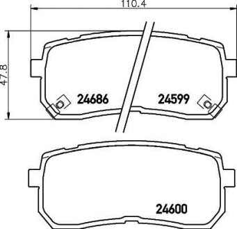Гальмівні колодки HYUNDAI/KIA H-1 Cargo (TQ), H-1 Travel (TQ), ix55, CARNIVAL / GRAND CARNIV NISSHINBO NP6033