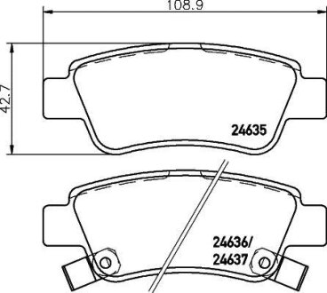 Колодки гальмівні дискові задні Honda CR-V III 2.0, 2.2, 2.4 (06-) NISSHINBO NP8014