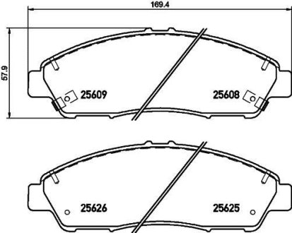 Колодки гальмівні дискові передні Honda Pilot (15-)/Acura MDX (YD_) (13-) NISSHINBO NP8034