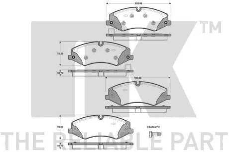 Гальмівні колодки дискові перед. Land Rover /Range Rover III/ Range Rover Sport 4.4Td-5.0V8 04.09- NK 224032
