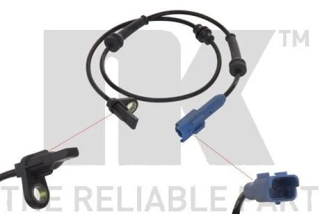 Датчик ABS зад. (757mm) CITROEN C2 03-09 TYŁ, Peugeot 1007 05- NK 291928