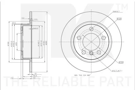 Диск гальмівний невентильований NK 3115121