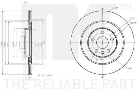 Диск гальмівний невентильований NK 314873