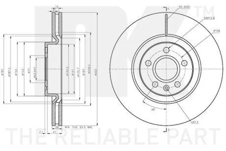Диск гальмівний невентильований NK 314876