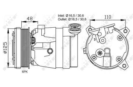 Компрессор кондиционера NRF 32022