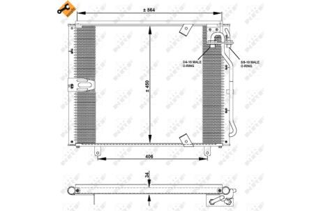 Конденсатор кондиционера BMW 57-Series E34/E32 86- NRF 35132