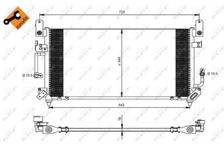 Конденсатор кондиционера TOYOTA Land Cruiser 450 92- NRF 35423