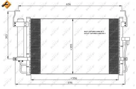 Конденсатор кондиционера HYUNDAI ELANTRA (XD) (00-) NRF 35474