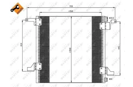 Конденсатор кондиціонера MERCEDES ML-Series 2.7D 98- NRF 35526
