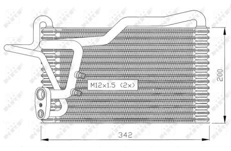 Випаровувач кондиціонера AUDI 80 B4, CABRIOLET B3, COUPE B3 1.6-2.8 10.88-08.00 NRF 36036
