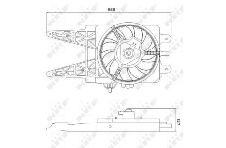 Диффузор радиатора охлаждения, в сборе с мотором и крыльчаткой NRF 47248