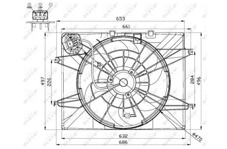Вентилятор, охлаждение двигателя NRF 47564