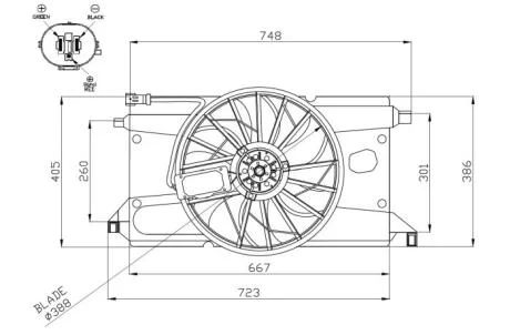 Вентилятор, система охолодження двигуна NRF 47961