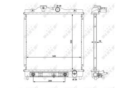 Радиатор охлаждения двигателя HONDA Civic 91- NRF 516355
