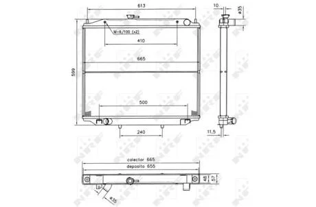 Радиатор, охлаждение двигателя NRF 52238