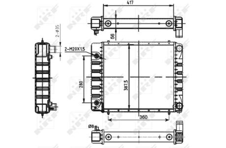 Радиатор охлаждения двигателя NRF 53149