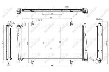 Радиатор, охлаждение двигателя NRF 53157