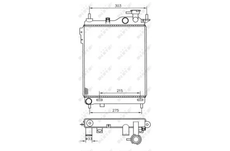Радиатор системы охлаждения двигателя NRF 53359
