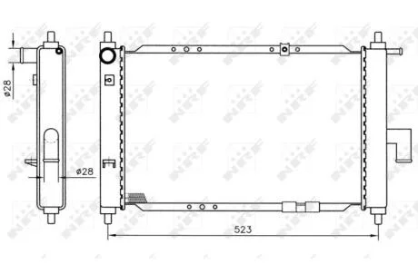 Радиатор охлаждения двигателя DAEWOO Matiz 98- NRF 53375