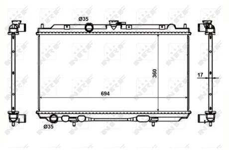 Радиатор, охлаждения дивгателя NRF 53386