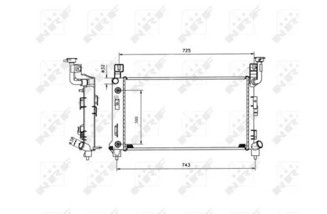 Радиатор, охлаждения дивгателя NRF 53501