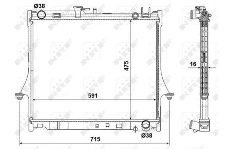 Радиатор, охлаждения дивгателя NRF 53540