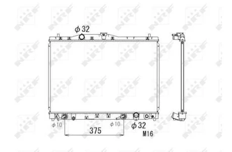 Радиатор охлаждения двигателя NRF 53677