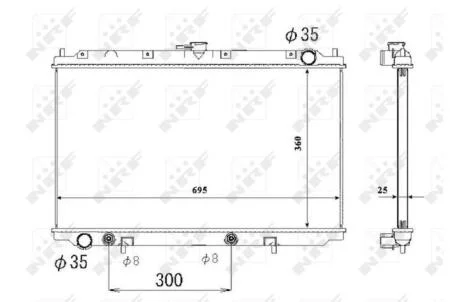 Радиатор охлаждения двигателя NRF 53695