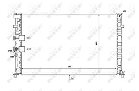 Радіатор двигуна NRF 53842