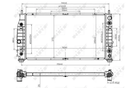 Радиатор, охлаждения дивгателя NRF 53954