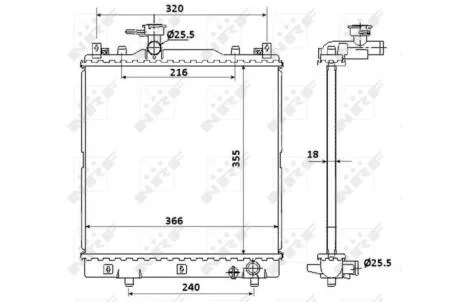 Радиатор, охлаждение двигателя NRF 58353
