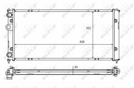 Радиатор, охлаждения дивгателя NRF 58386