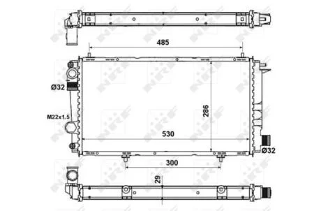 Радиатор, охлаждение двигателя NRF 58957