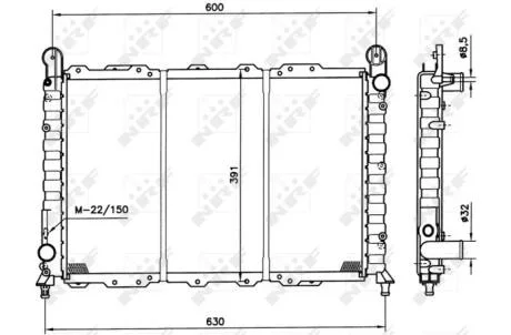 Радиатор, охлаждение двигателя NRF 58996